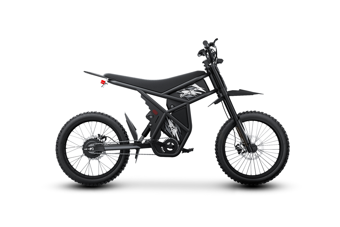 Black GT73 Pro electric motorbike with off-road tires and sleek frame design