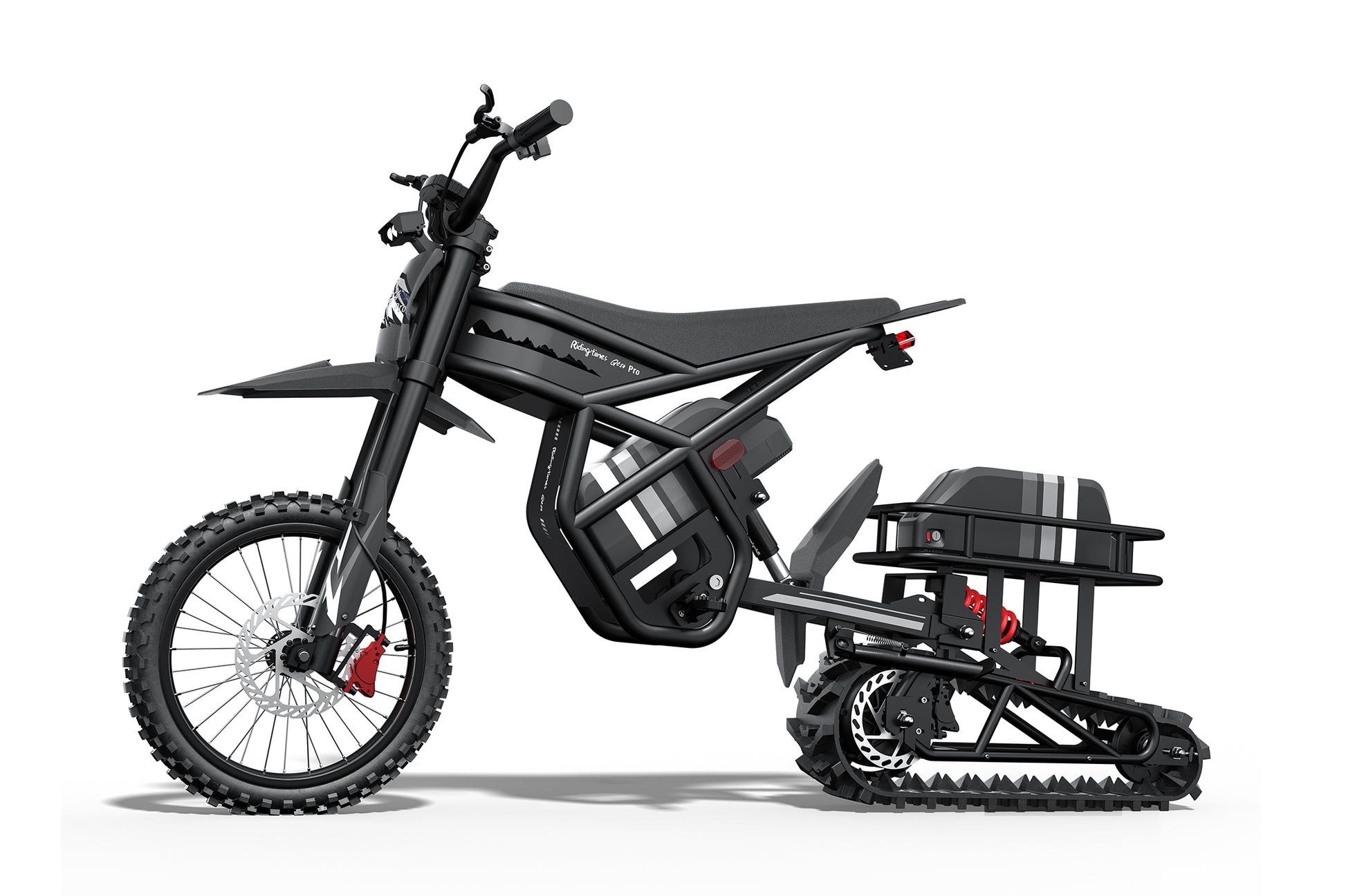 Black off-road vehicle with a trailer on a white background