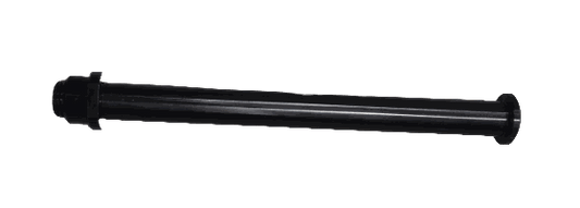 Front Axle Bolt and Nut with black metal finish featuring threaded ends and washer on a gray surface