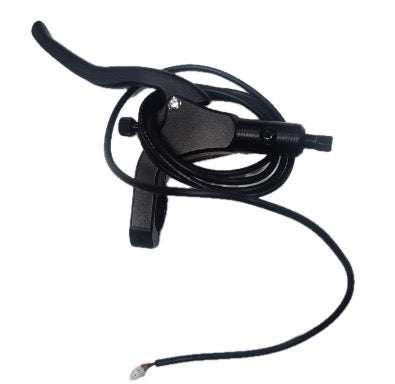 Left Brake Handle in black metal with attached cable for electric bike braking system
