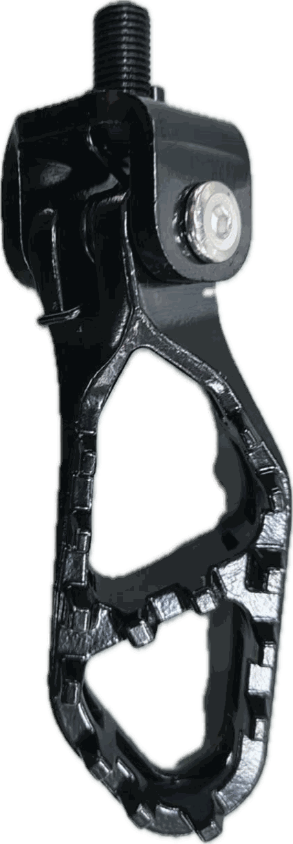 Pegs black metal motorcycle foot peg with textured grip and bolt attachment for secure fitting