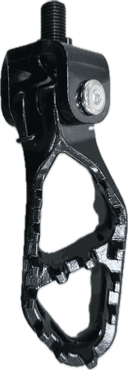 Pegs black metal motorcycle foot peg with textured grip and bolt attachment for secure fitting