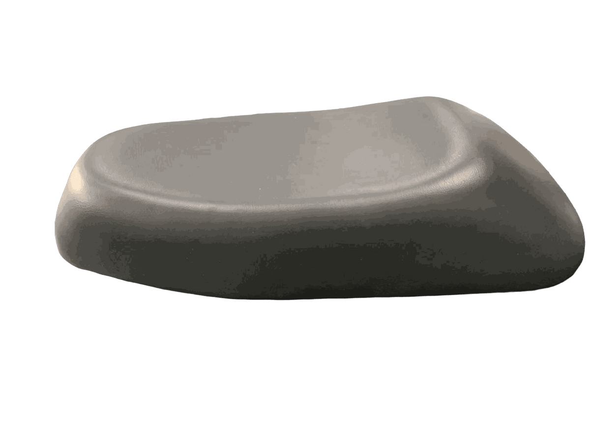 Seat cushion in smooth black material with a slightly contoured surface for comfort