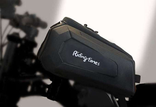 Z8 - Rack Bag black hard shell bicycle rear rack pannier with geometric pattern and Riding-times logo